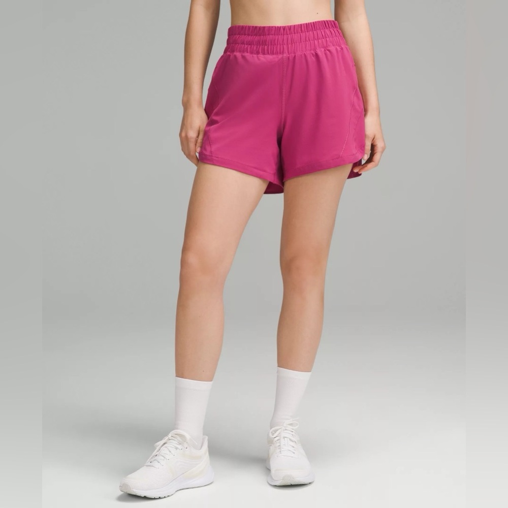 LULULEMON track that high rise lined short 5” Washed mauve size 6